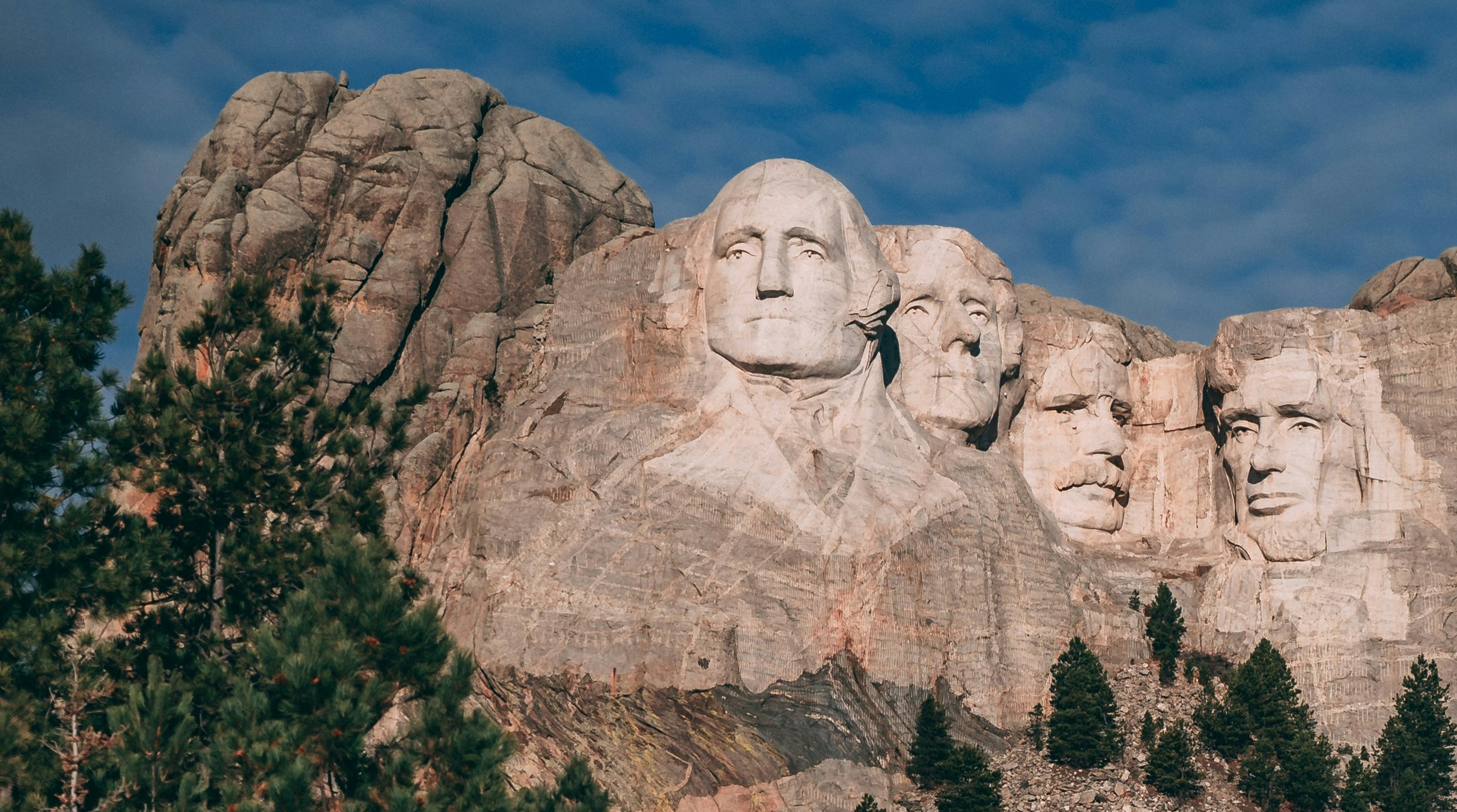 Mount Rushmore National Memorial — carved portraits of Presidents Washington, Jefferson, Roosevelt, and Lincoln